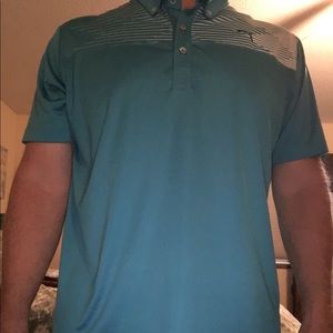 Blue Puma golf polo w/ buttoned down collar Large